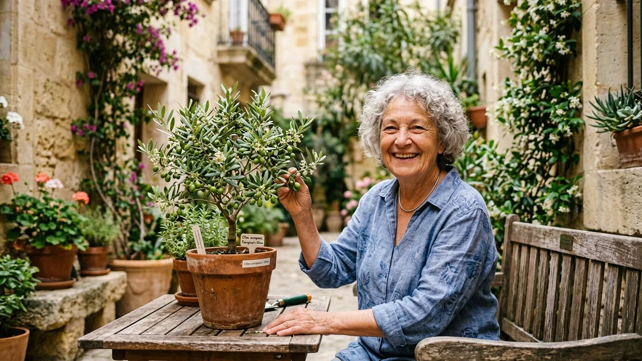 Adhérent examinant avec attention la vitalité racinaire d'un arbre rempoté